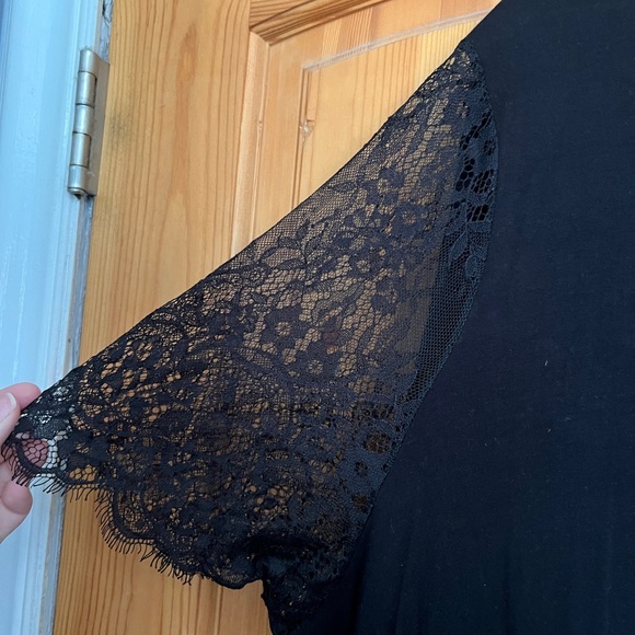 ASOS T-Shirt Lace Sleeve Dress - Picture 2 of 3